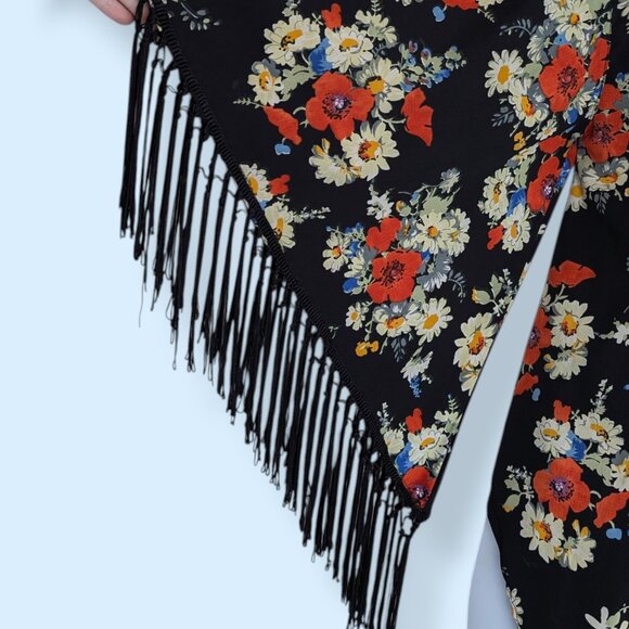 Fun & Flirt Floral Fringe Cover Top - Picture 4 of 7